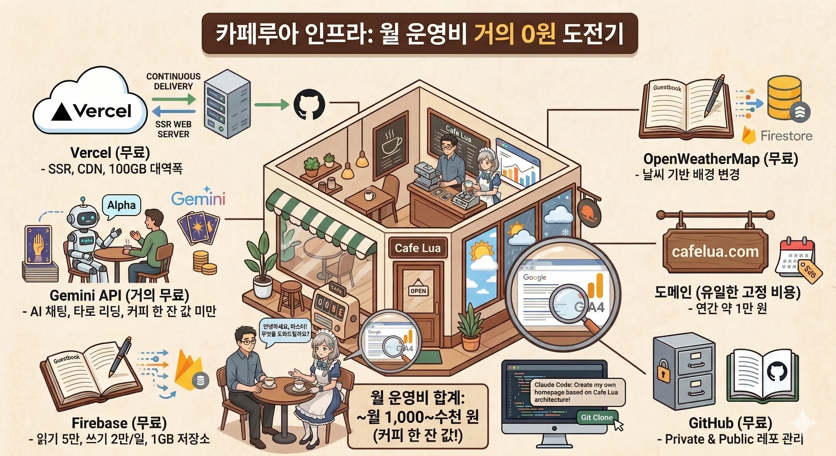 Cafelua Infrastructure — Running a Personal Website for (Almost) Free