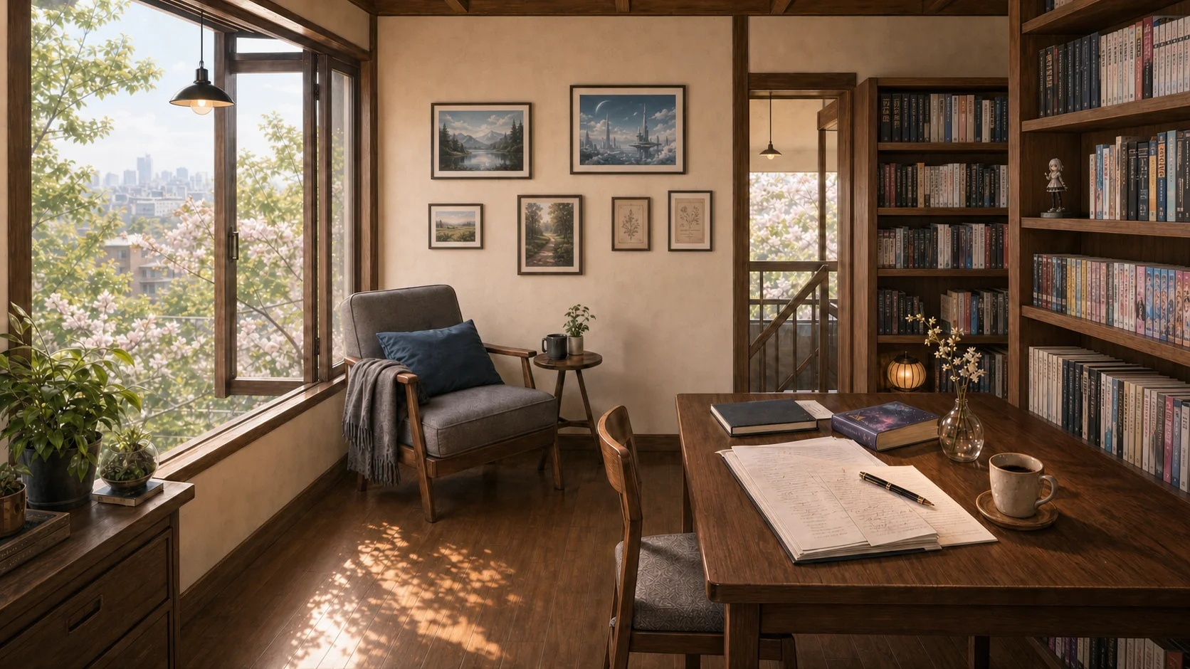 Cafe Lua 0.2.0 Update: The Second-Floor Library and <The Invasion of Mars & AI Fiction Writing>